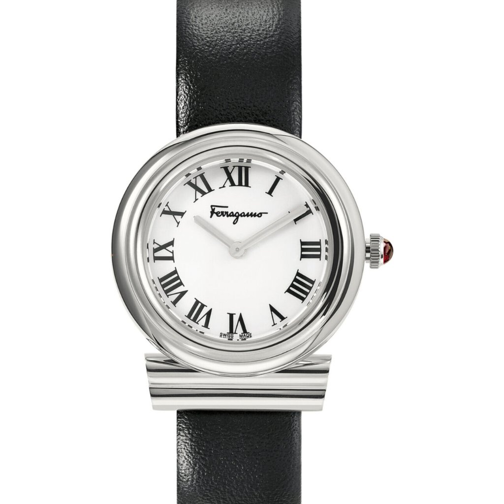 Ferragamo Stainless Steel Womens White Dial Watch